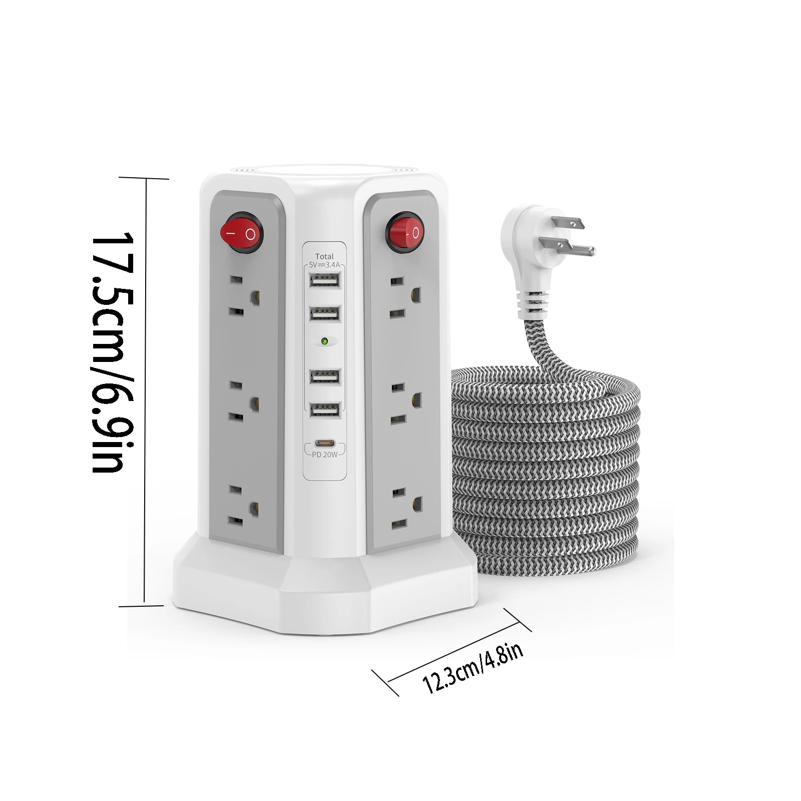 American Tower braided extension cord plug-in