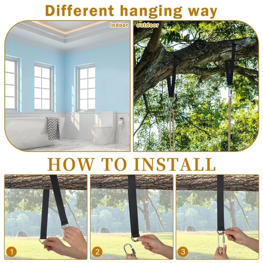 Pcs Hanging Wood Swing Seat Carbonized
