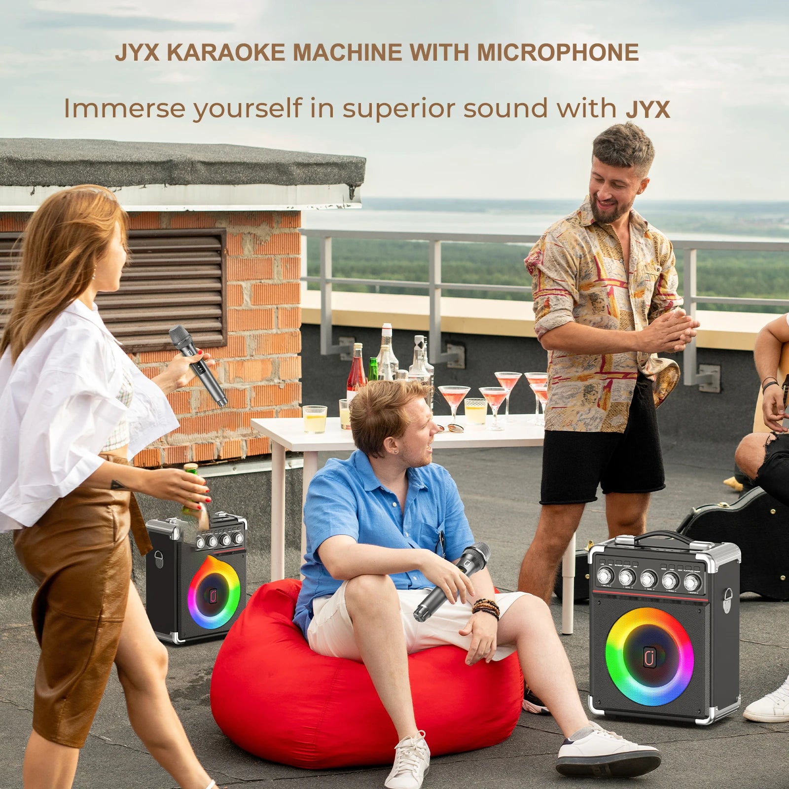 Karaoke Machine with DJ Lighting PA System