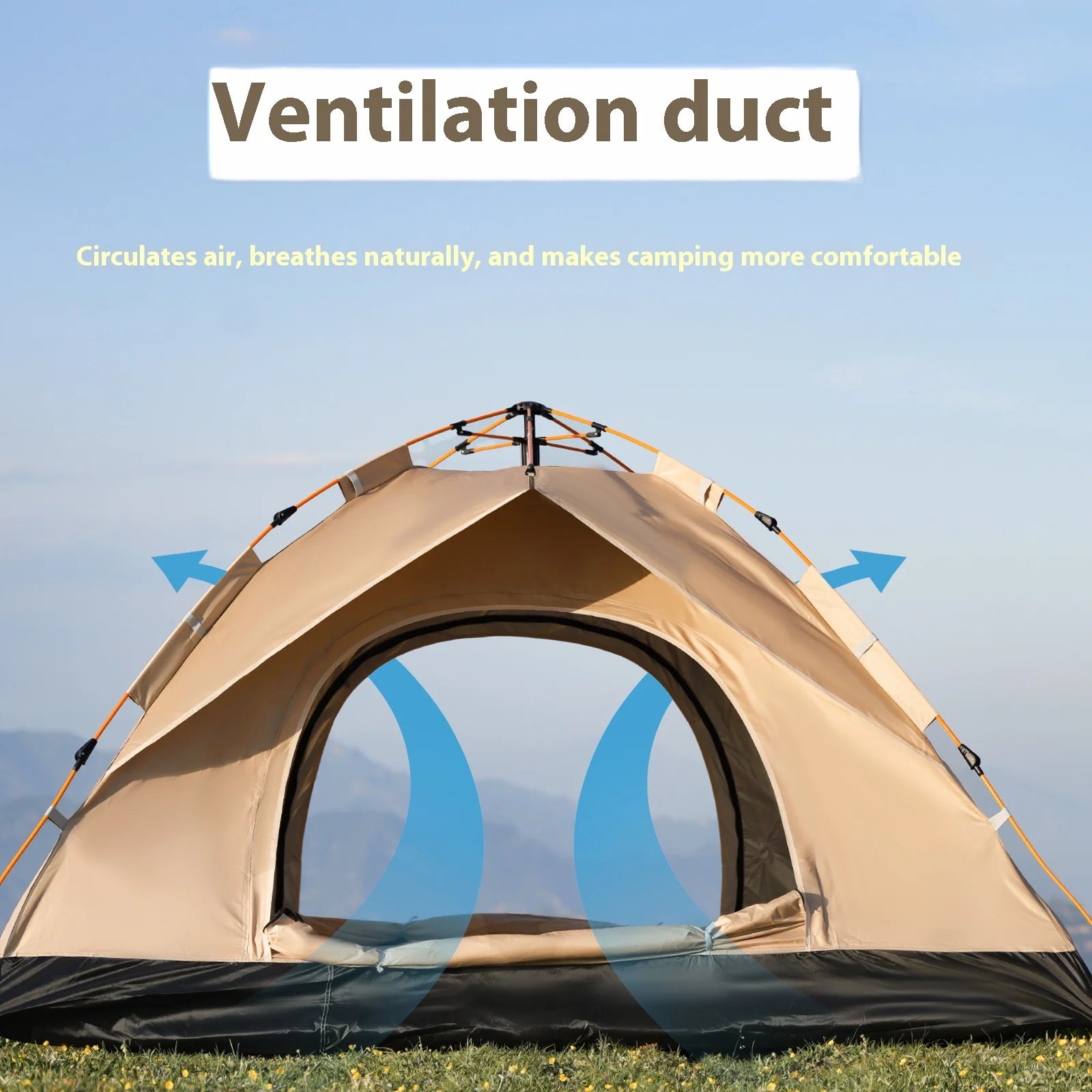 Pakicetus Instant Golden Tent - Portable 3-4 Person