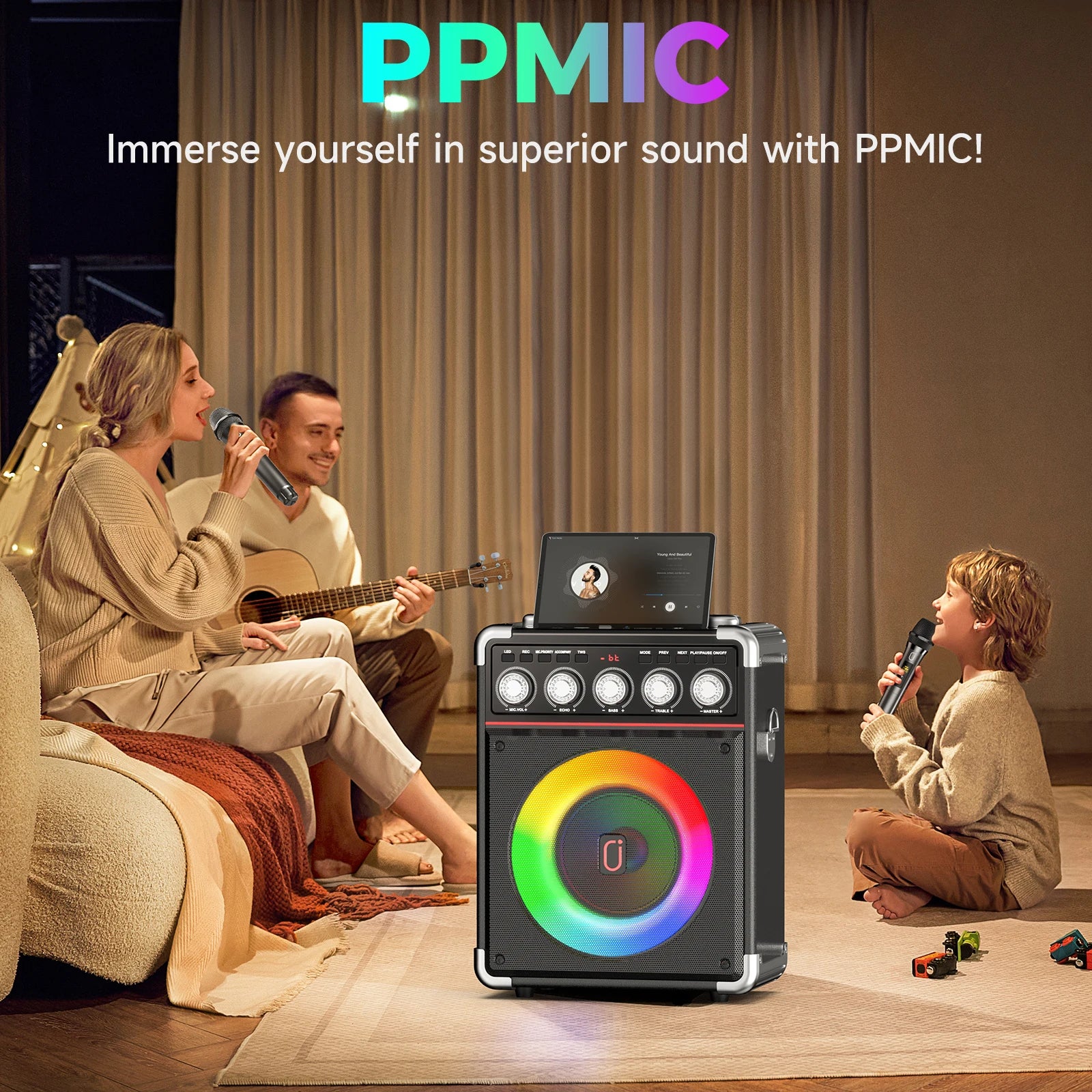 Karaoke Machine with DJ Lighting PA System