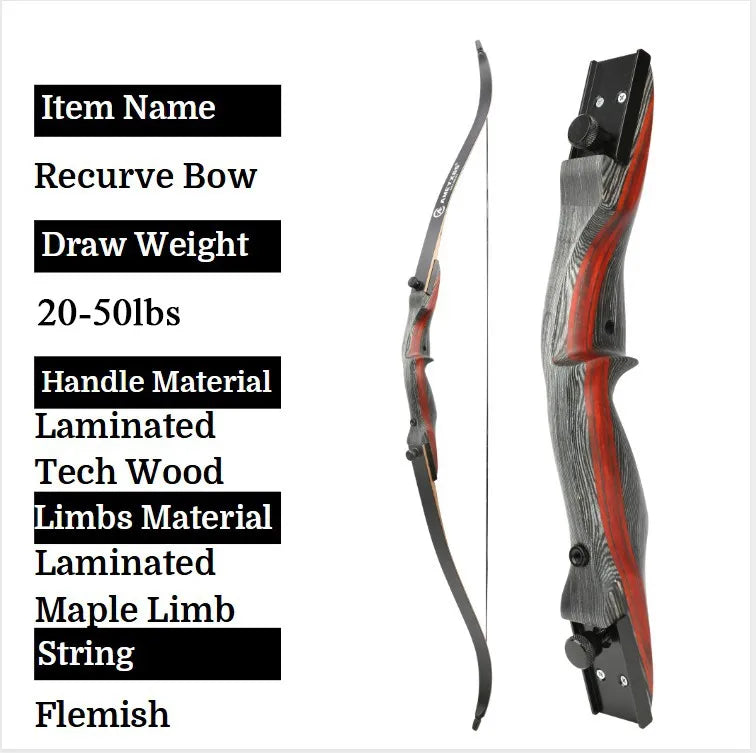 62" 20-50lbs Archery Recurve Bow Lamination Bow Limbs