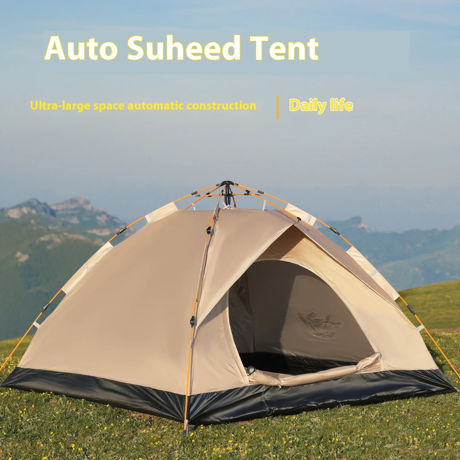 Pakicetus Instant Golden Tent - Portable 3-4 Person