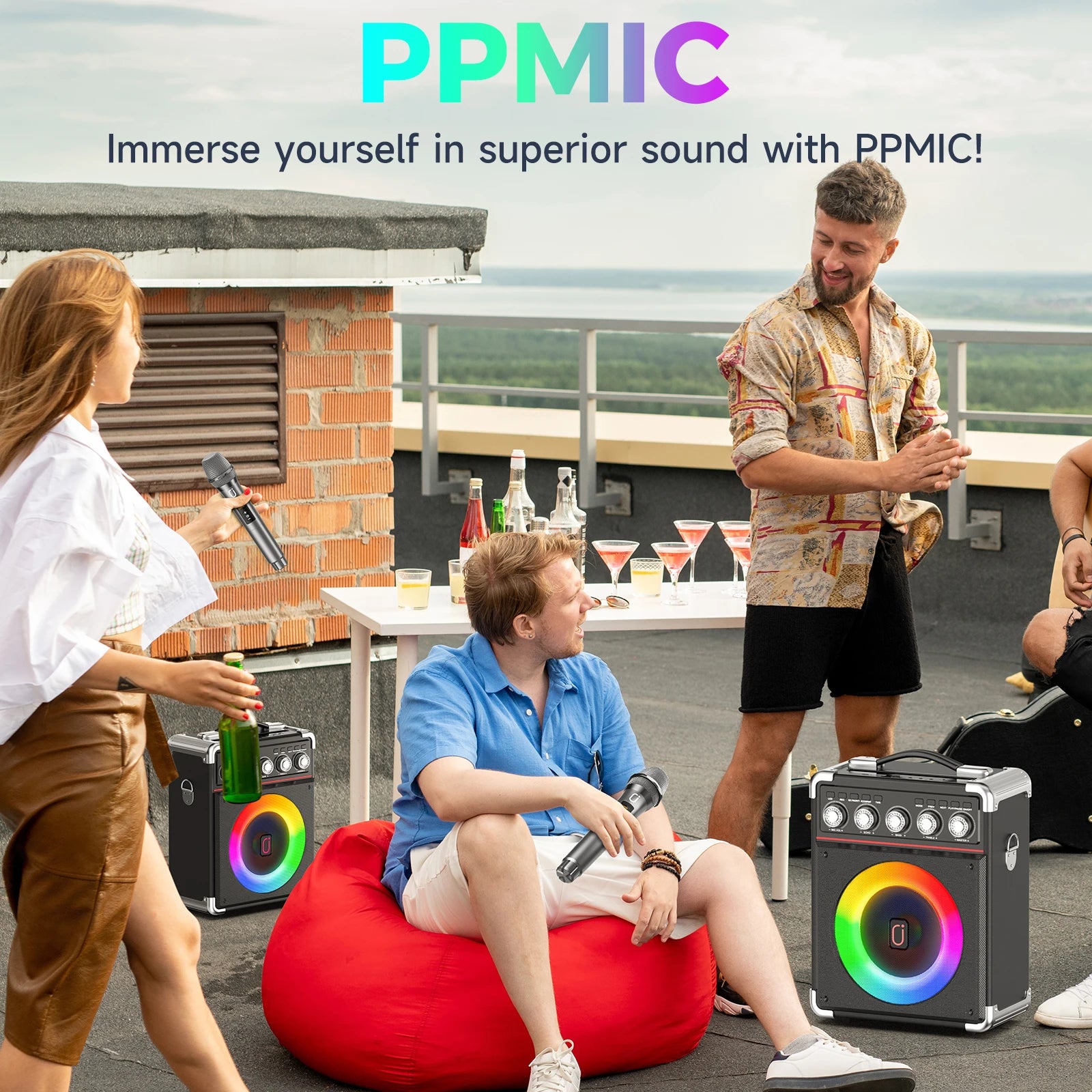 Karaoke Machine with DJ Lighting PA System