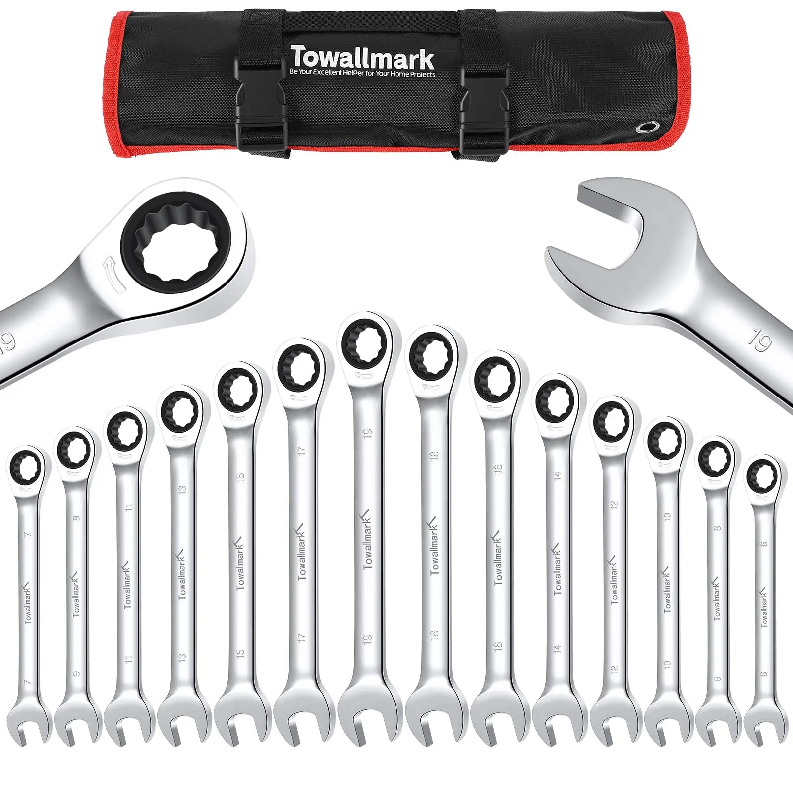 Metric 14-Piece Wrench Set, Wrench Set, Metric 6-19mm