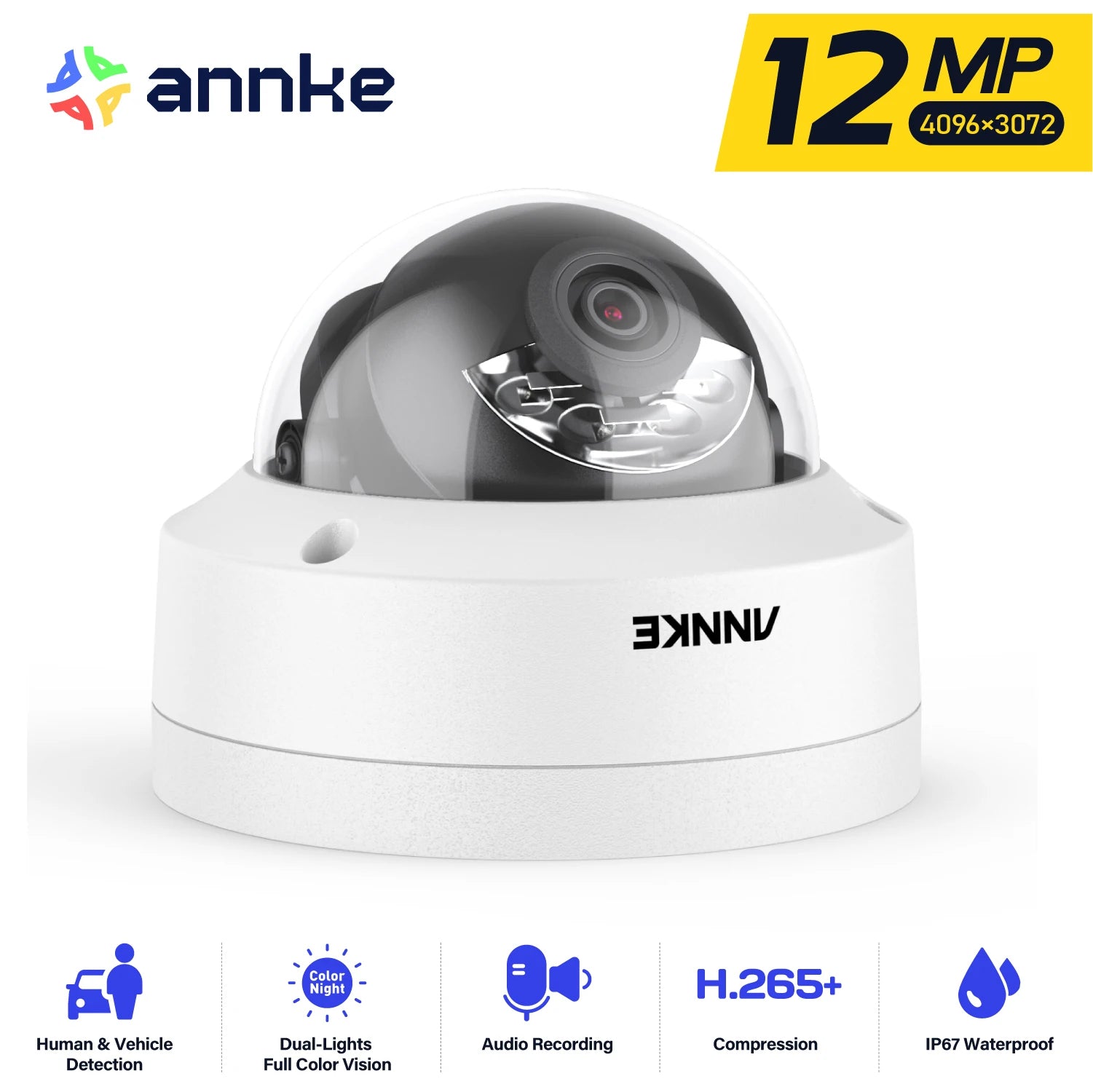 ANNKE 12MP Outdoor Dual Light PoE-Security Camera