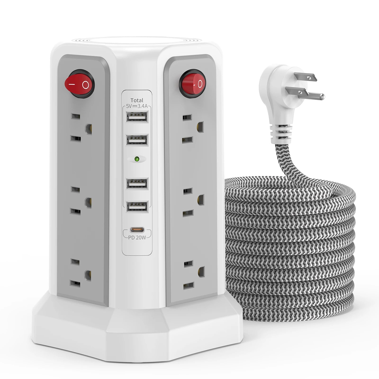 American Tower braided extension cord plug-in
