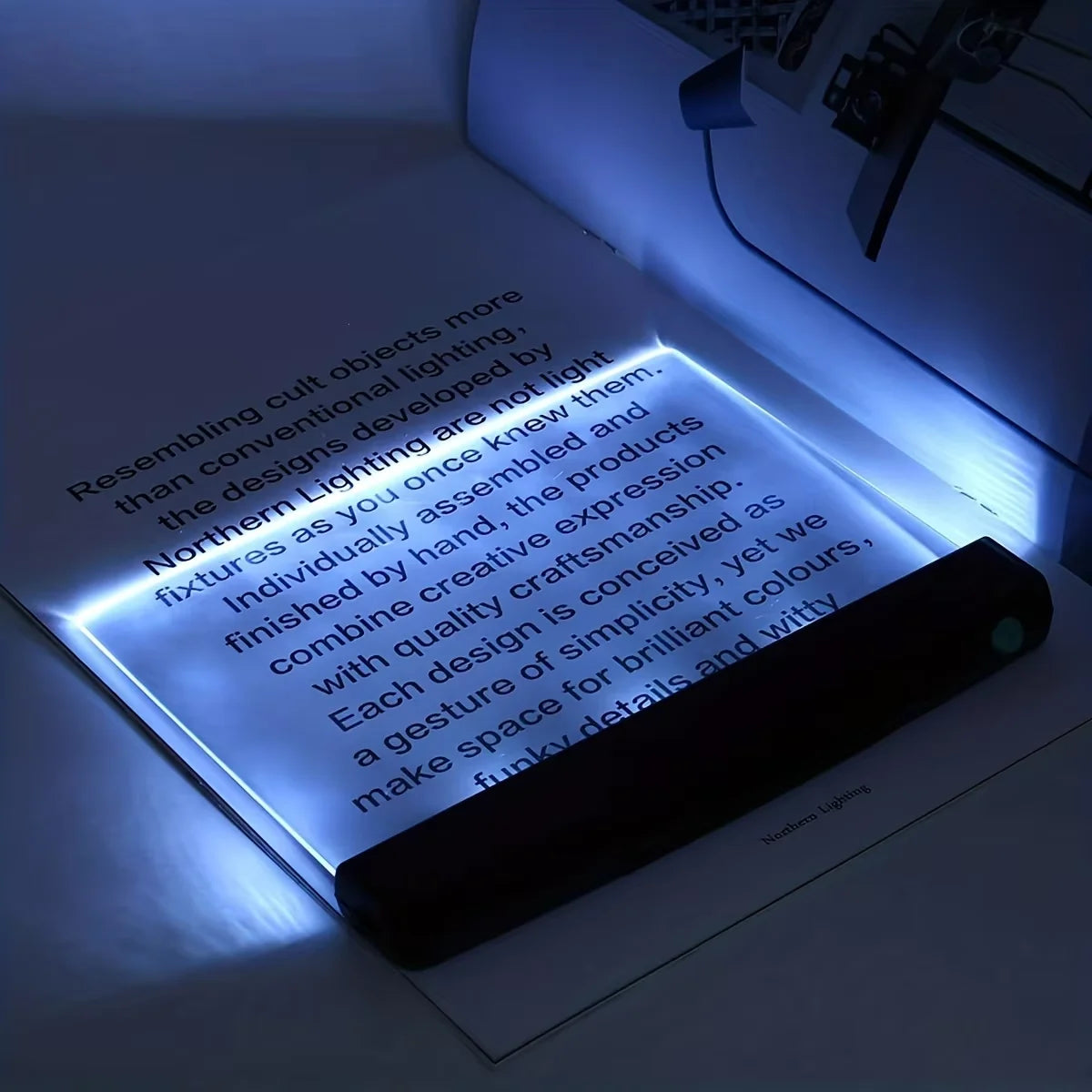 1pc LED Book Light Eye Caring Flat Plate Panel Bookmark Light Portable Study Tools Night Vision Reading Lighting