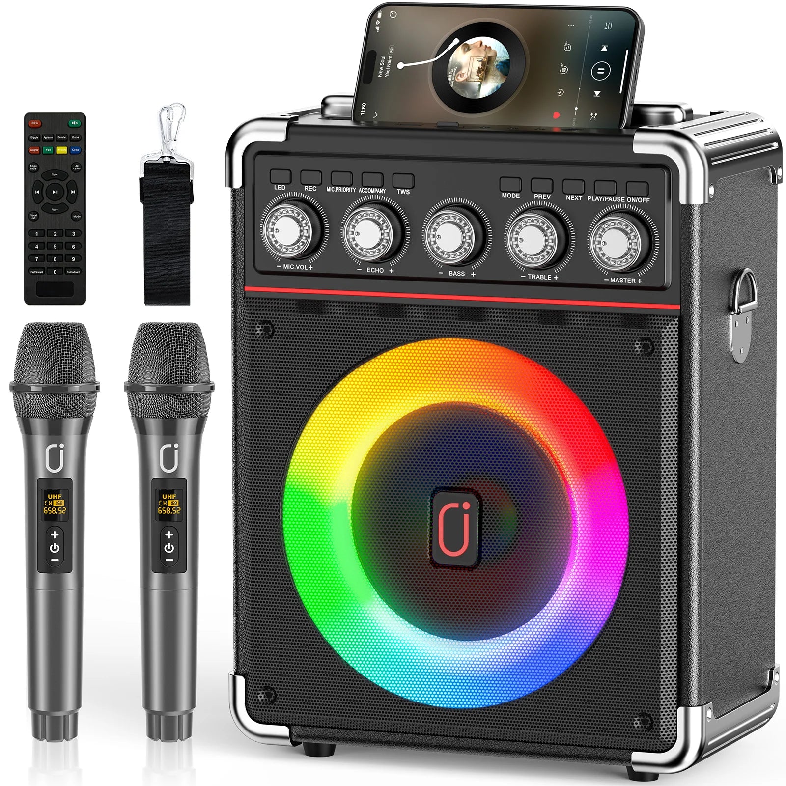 Karaoke Machine with DJ Lighting PA System
