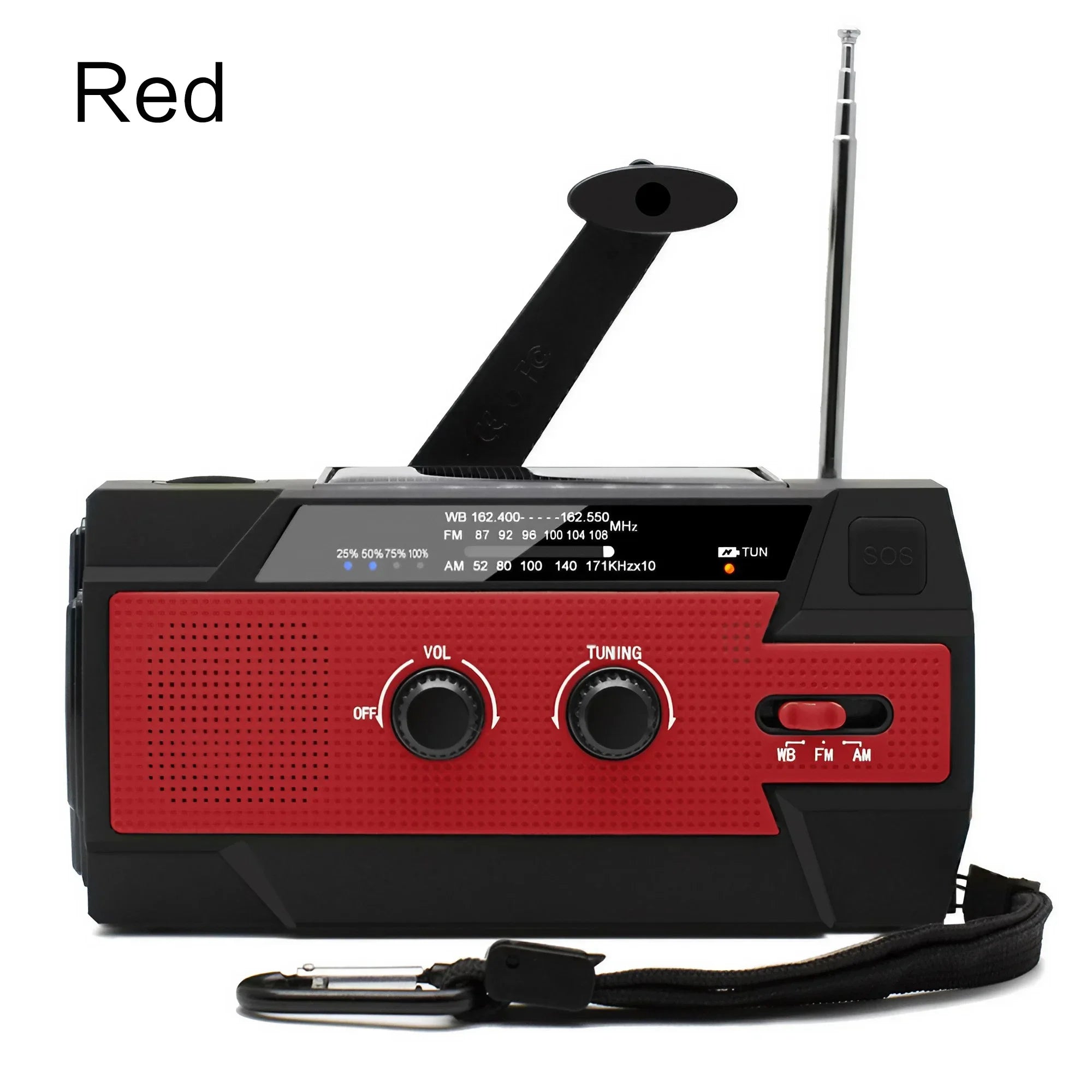 Portable Solar Hand Crank AM/FM Radio for Survival,Rechargeable Battery Powered Radio,USB Charger,Flashlight,Reading Lamp